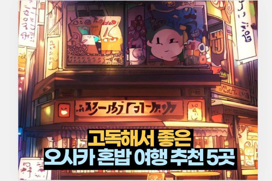 고독해서 좋은  오사카 혼밥 여행 추천 5곳 