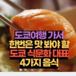 도쿄여행 가서 한번은 맛 봐야 할 도쿄 식문화 대표 4가지 음식