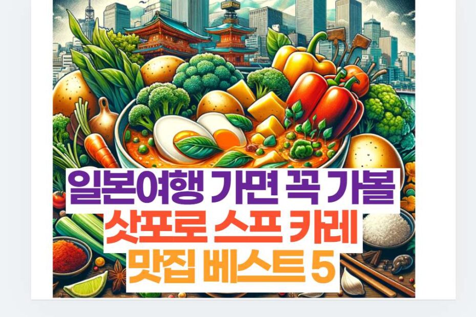 일본여행 가면 꼭 가볼  삿포로 스프 카레  맛집 베스트 5 