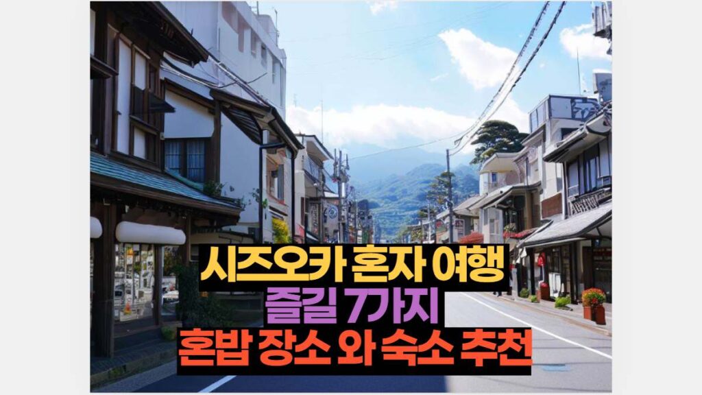 시즈오카 혼자 여행  즐길 7가지  혼밥 장소 와 숙소 추천